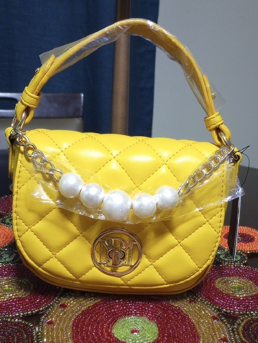 Pearl Link Mini Bag w/Crossbody Strap